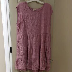 Knox Rose Crinkled Sleeveless Dress in Mauve Pink